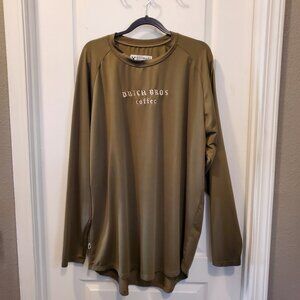 Dry-fit Army Green Dutch Bros long sleeve Tee! 2XL